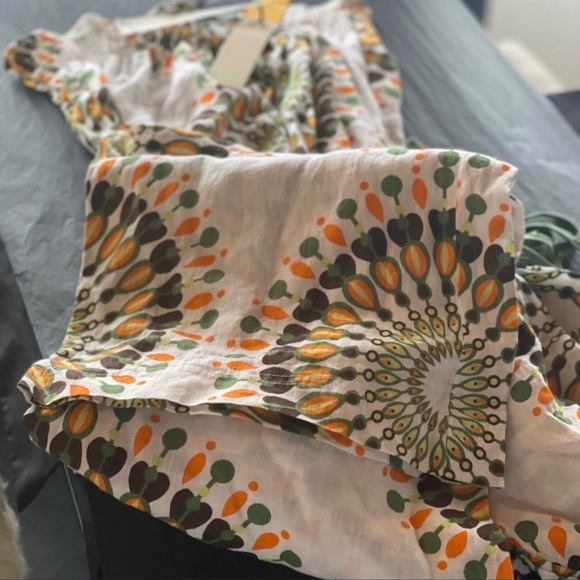 Luxury Boho Long Strapless Linen Pant Romper In Sunny, Long Strapless Jumpsuit - Picture 5 of 5